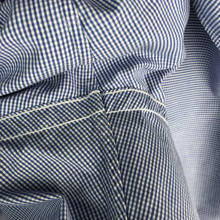 Ralph Lauren CUSTOM FIT Gingham Check Long Sleeve Button Down Check Shirt Men's M Size cotton blue type Vintage Second Hand