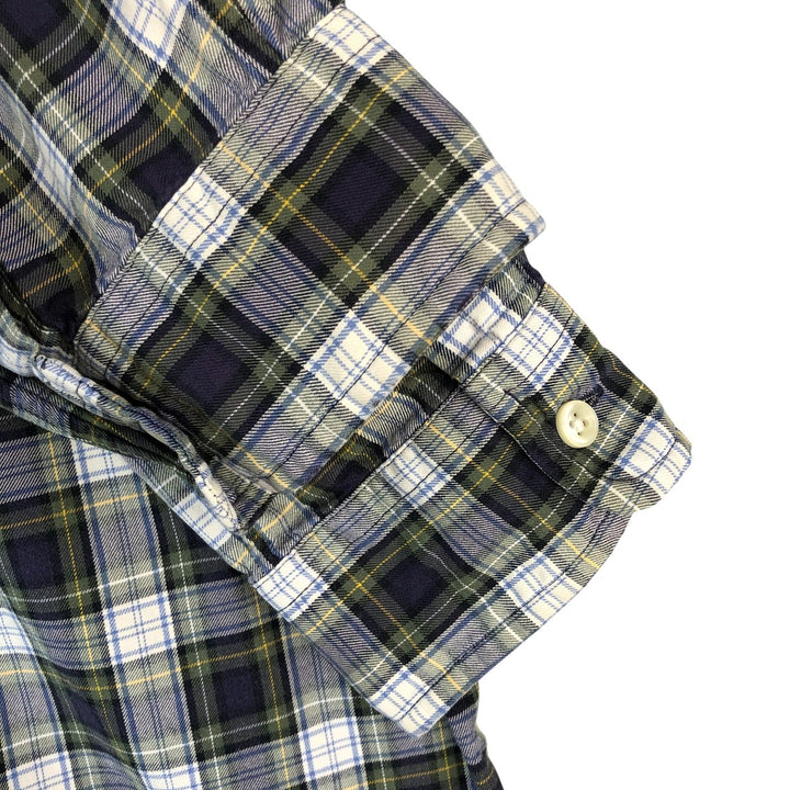 Ralph Lauren BLAKE long sleeve button down check shirt, men's size L cotton navy blue type Vintage Second Hand