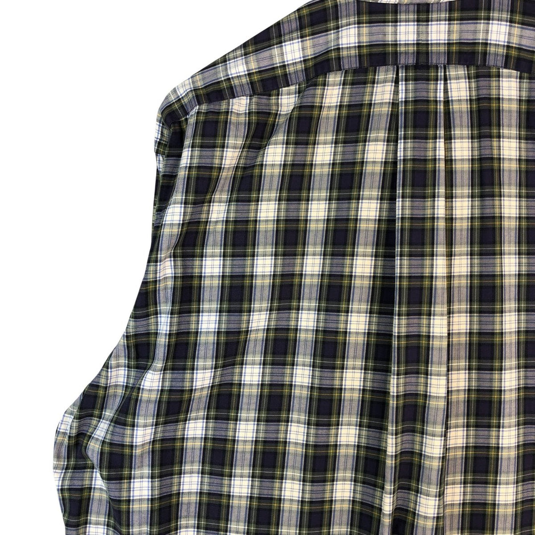 Ralph Lauren BLAKE long sleeve button down check shirt, men's size L cotton navy blue type Vintage Second Hand