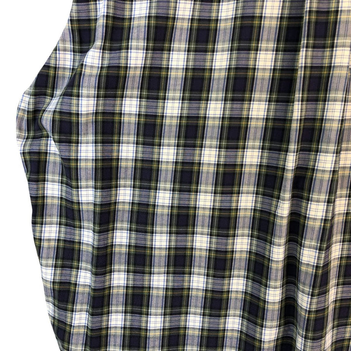 Ralph Lauren BLAKE long sleeve button down check shirt, men's size L cotton navy blue type Vintage Second Hand