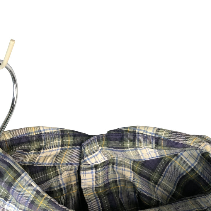 Ralph Lauren BLAKE long sleeve button down check shirt, men's size L cotton navy blue type Vintage Second Hand