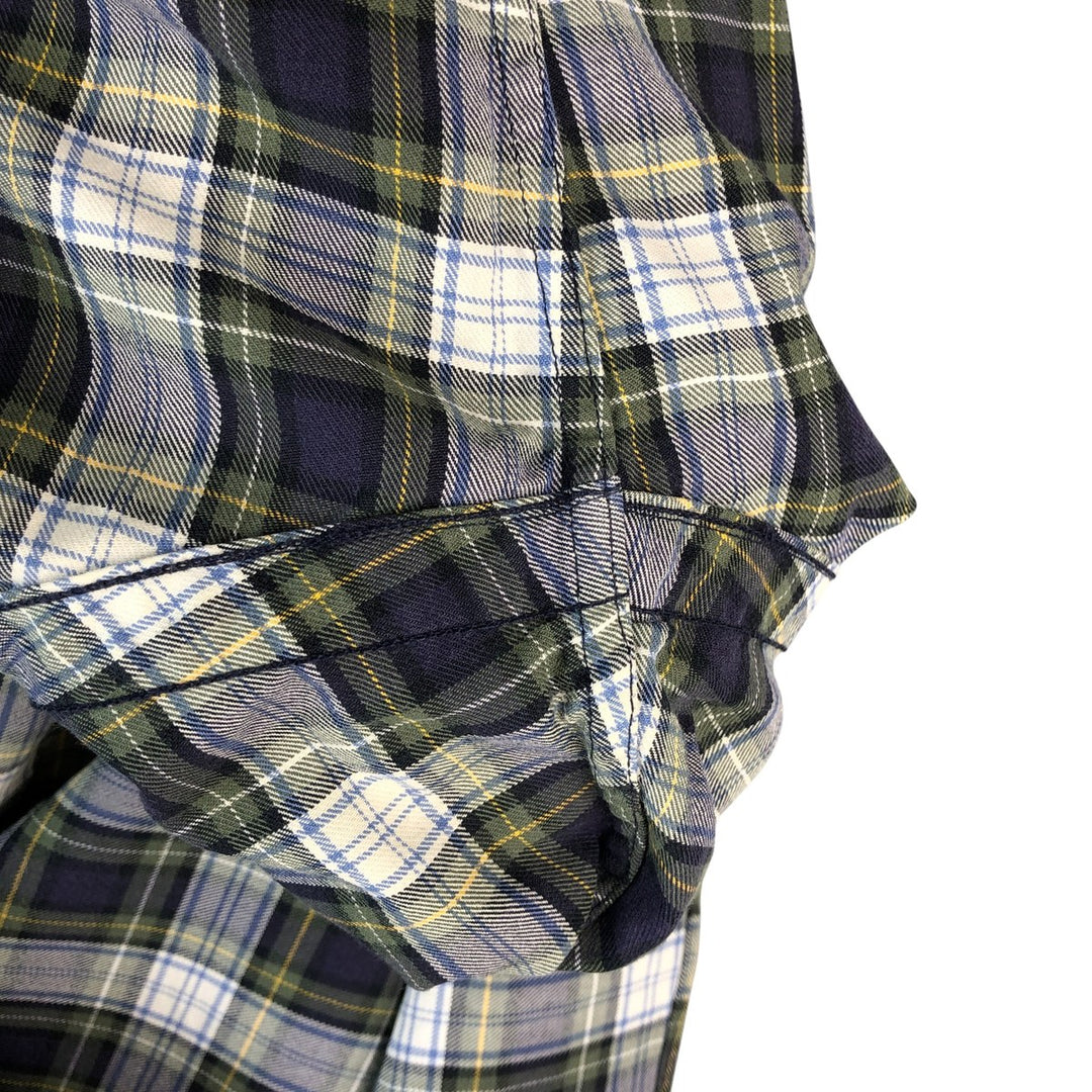 Ralph Lauren BLAKE long sleeve button down check shirt, men's size L cotton navy blue type Vintage Second Hand