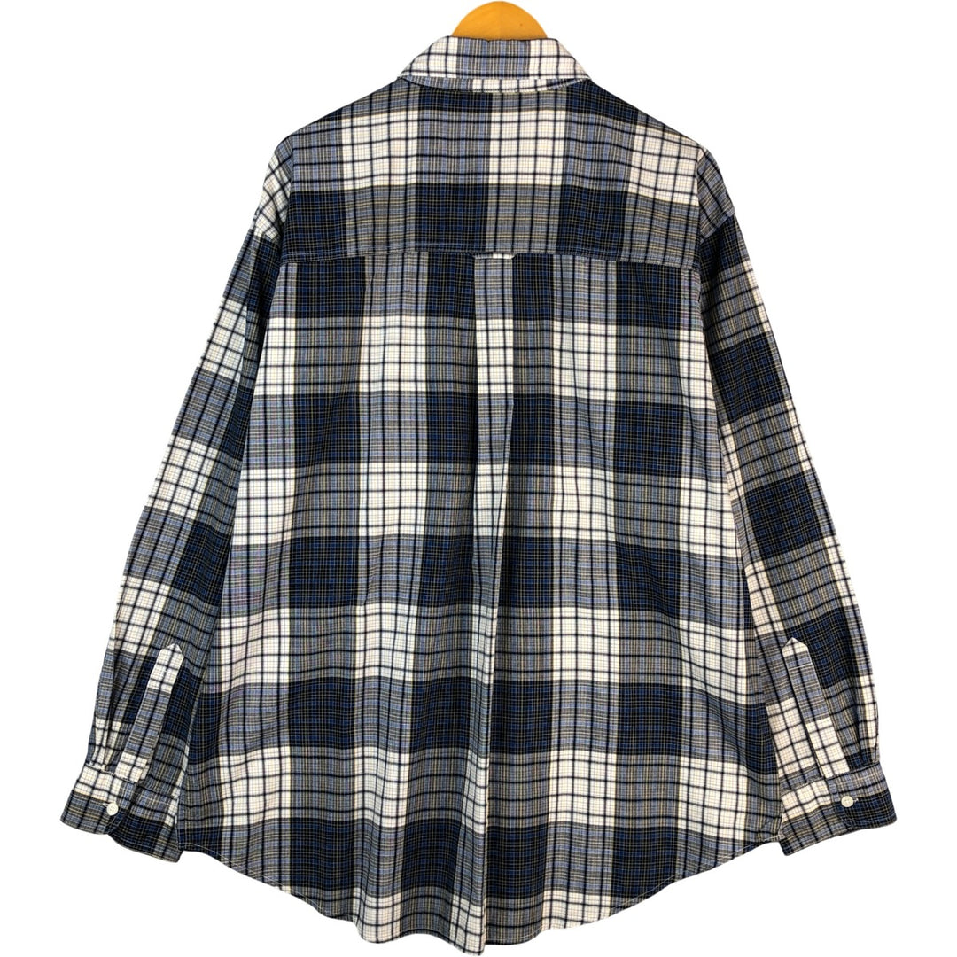 Ralph Lauren Chaps long-sleeved cotton check shirt, men's size XL cotton white type Vintage Second Hand