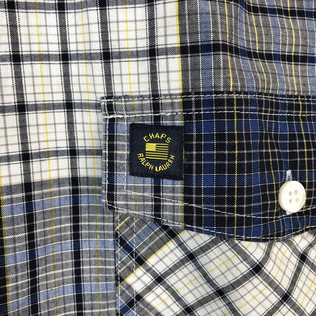 Ralph Lauren Chaps long-sleeved cotton check shirt, men's size XL cotton white type Vintage Second Hand