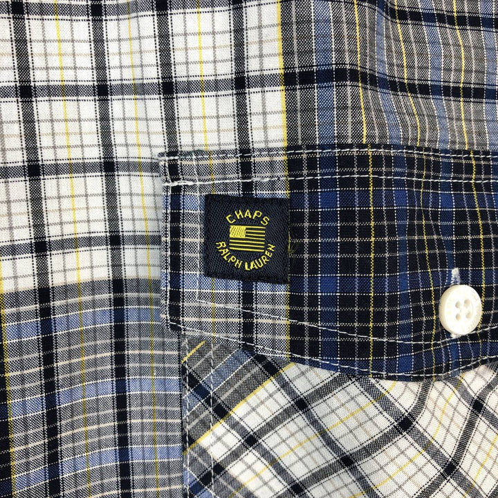 Ralph Lauren Chaps long-sleeved cotton check shirt, men's size XL cotton white type Vintage Second Hand