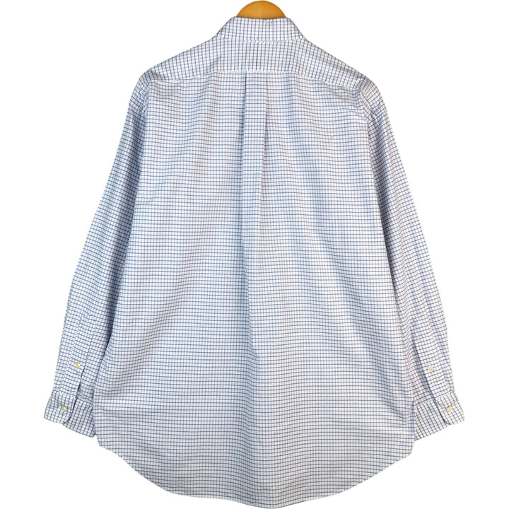 Ralph Lauren BLAKE long sleeve button down check shirt, men's size L cotton white type Vintage Second Hand