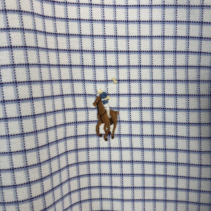 Ralph Lauren BLAKE long sleeve button down check shirt, men's size L cotton white type Vintage Second Hand