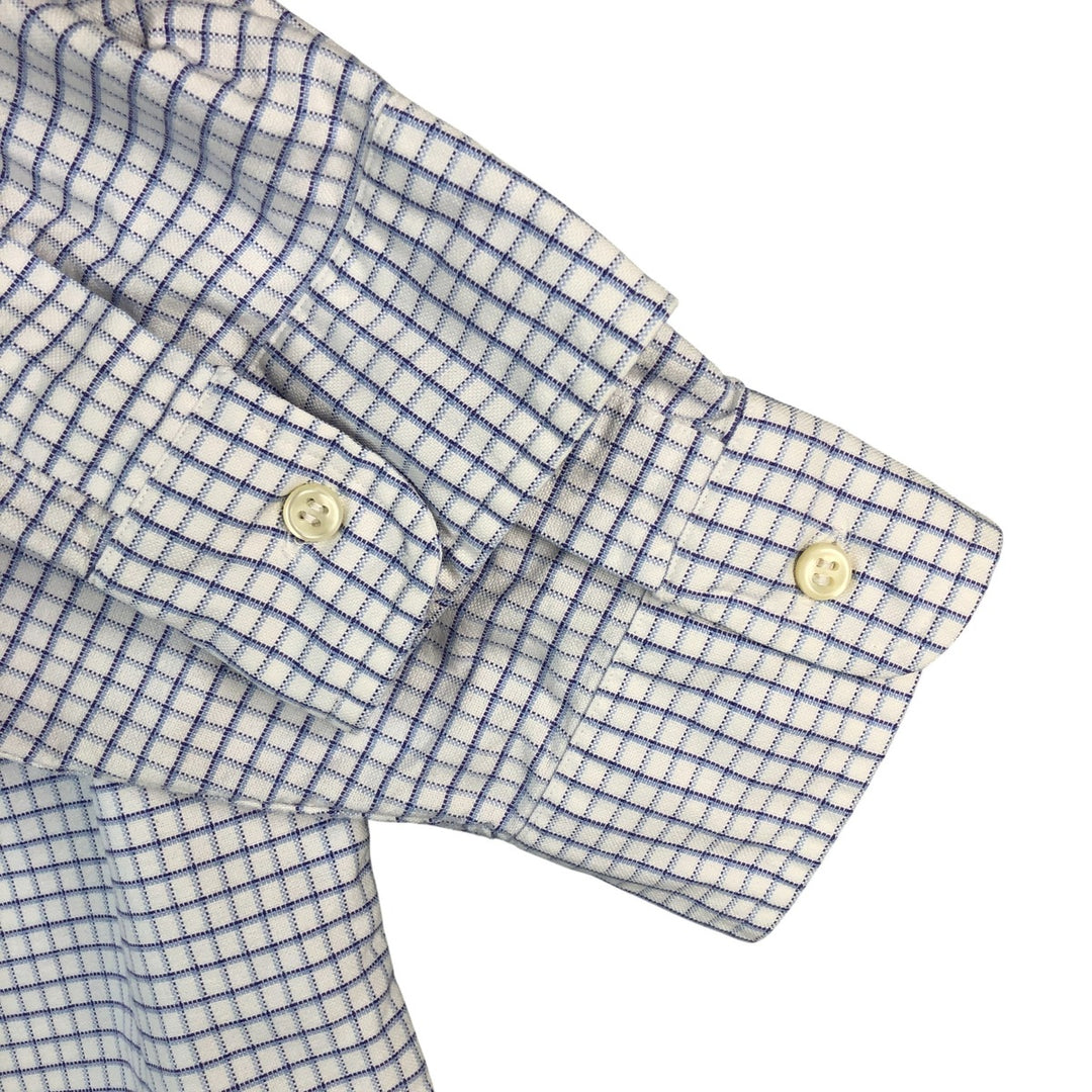 Ralph Lauren BLAKE long sleeve button down check shirt, men's size L cotton white type Vintage Second Hand