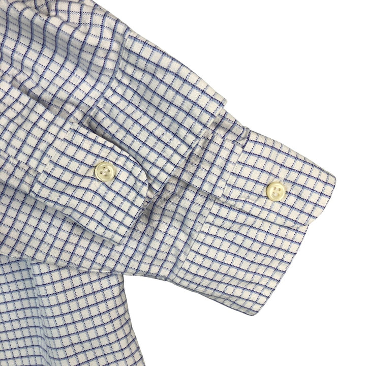 Ralph Lauren BLAKE long sleeve button down check shirt, men's size L cotton white type Vintage Second Hand