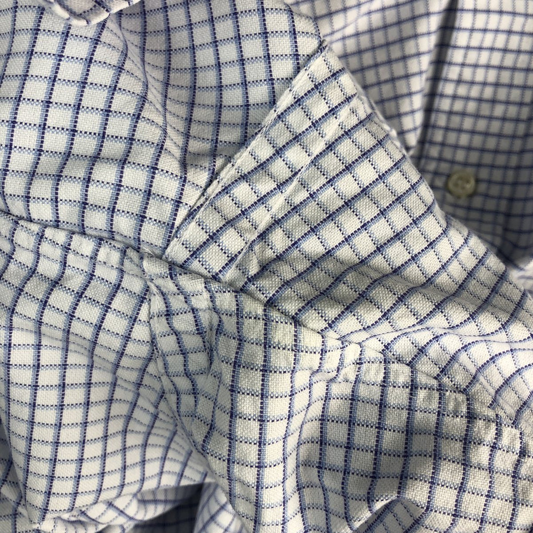 Ralph Lauren BLAKE long sleeve button down check shirt, men's size L cotton white type Vintage Second Hand
