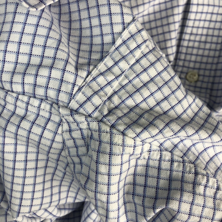 Ralph Lauren BLAKE long sleeve button down check shirt, men's size L cotton white type Vintage Second Hand