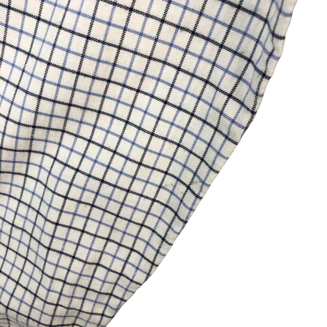 Ralph Lauren long sleeve button down check shirt, men's size L cotton ivory Vintage Second Hand