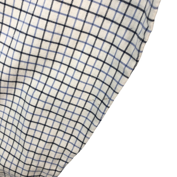 Ralph Lauren long sleeve button down check shirt, men's size L cotton ivory Vintage Second Hand