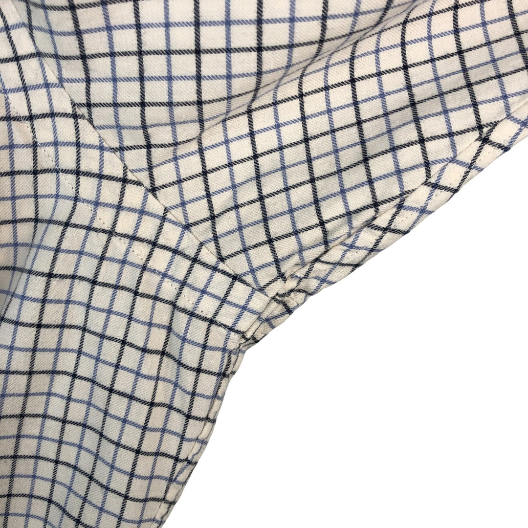 Ralph Lauren long sleeve button down check shirt, men's size L cotton ivory Vintage Second Hand