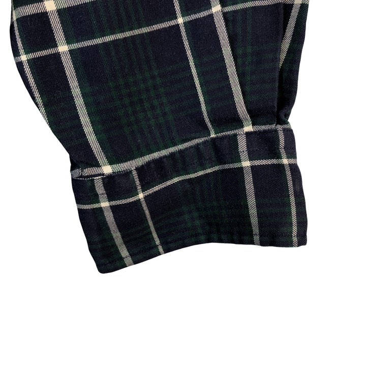 Ralph Lauren BLAIRE long sleeve button down check shirt, men's XL size cotton navy blue type Vintage Second Hand