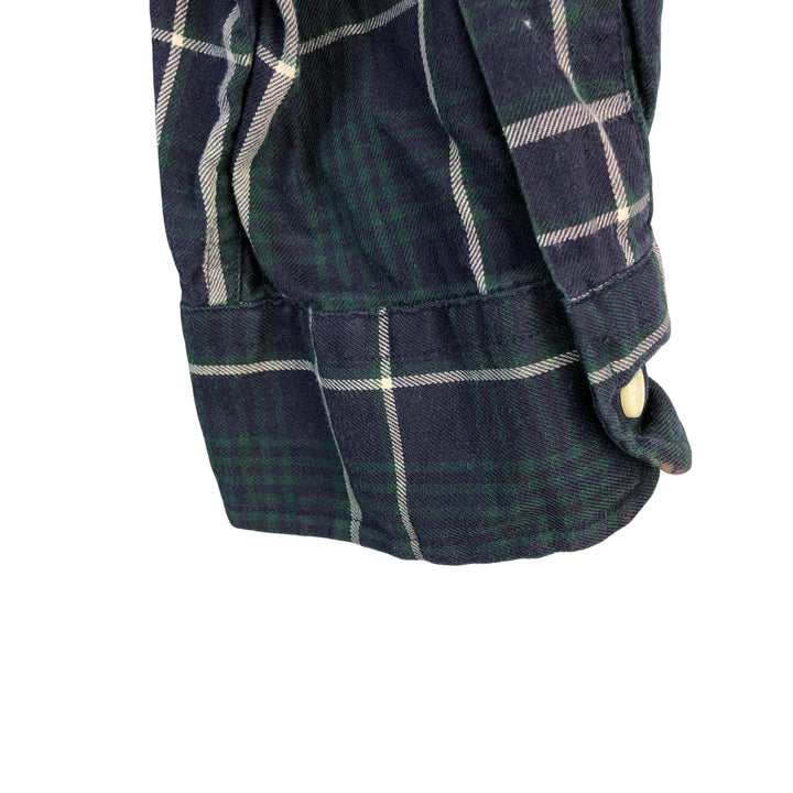 Ralph Lauren BLAIRE long sleeve button down check shirt, men's XL size cotton navy blue type Vintage Second Hand