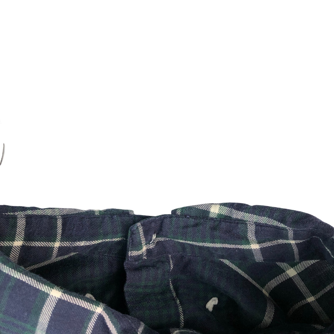 Ralph Lauren BLAIRE long sleeve button down check shirt, men's XL size cotton navy blue type Vintage Second Hand
