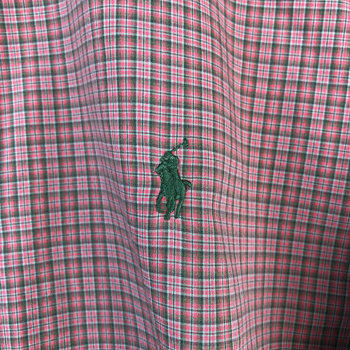 Ralph Lauren CUSTOM FIT long sleeve button down check shirt men's XL size cotton red type Vintage Second Hand