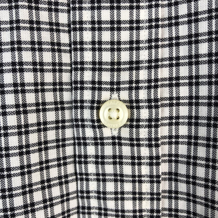 Ralph Lauren LUXURY TWILL long-sleeved button-down check shirt, men's size L cotton white type Vintage Second Hand