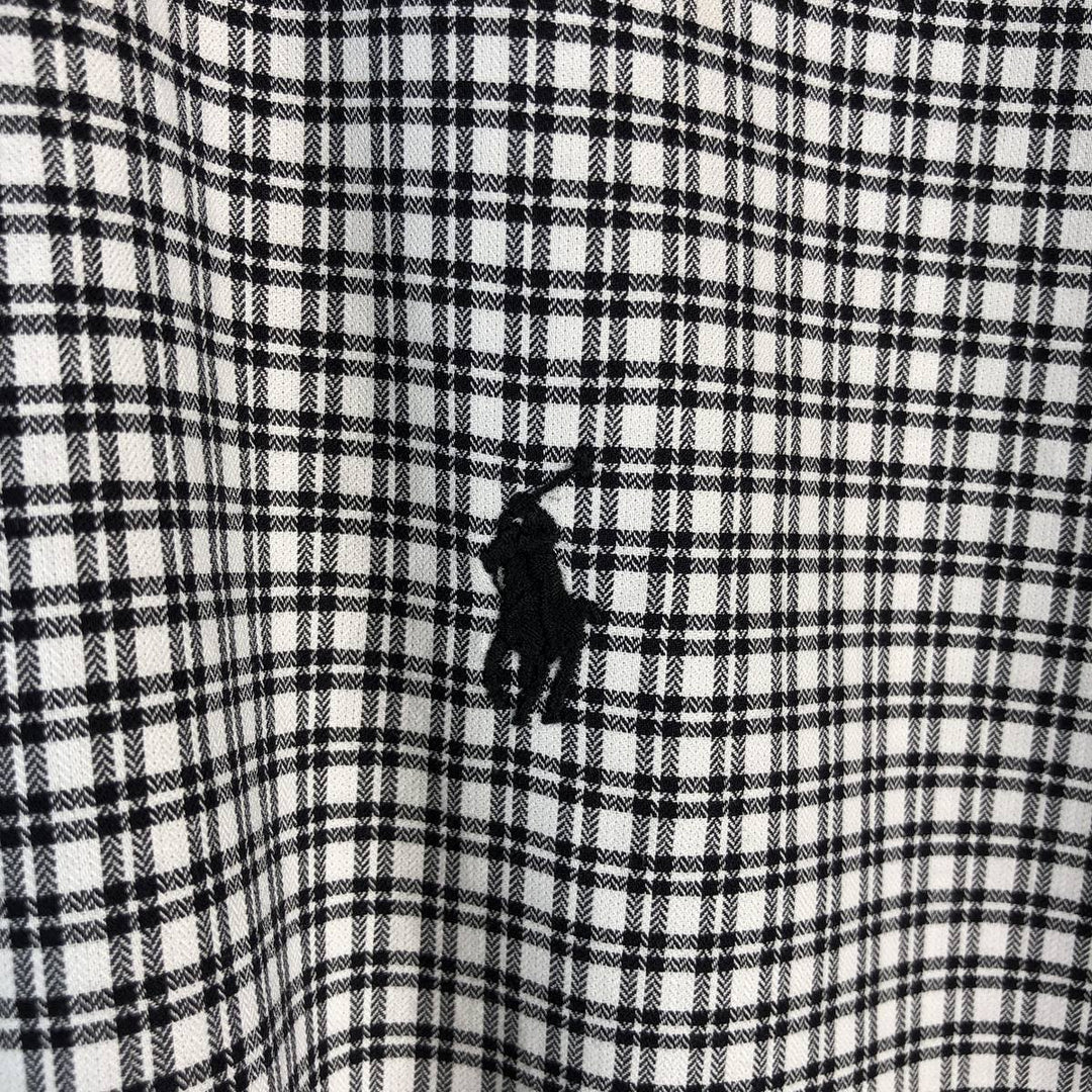 Ralph Lauren LUXURY TWILL long-sleeved button-down check shirt, men's size L cotton white type Vintage Second Hand
