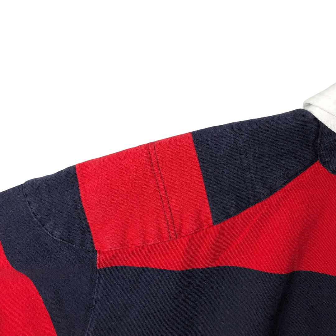 Ralph Lauren POLO by Ralph Lauren Striped Pattern Long Sleeve Rugby Shirt Men's XL cotton red type Vintage Second Hand