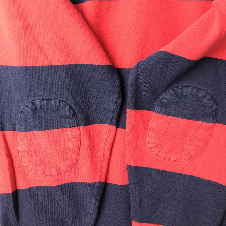 Ralph Lauren POLO by Ralph Lauren Striped Pattern Long Sleeve Rugby Shirt Men's XL cotton red type Vintage Second Hand