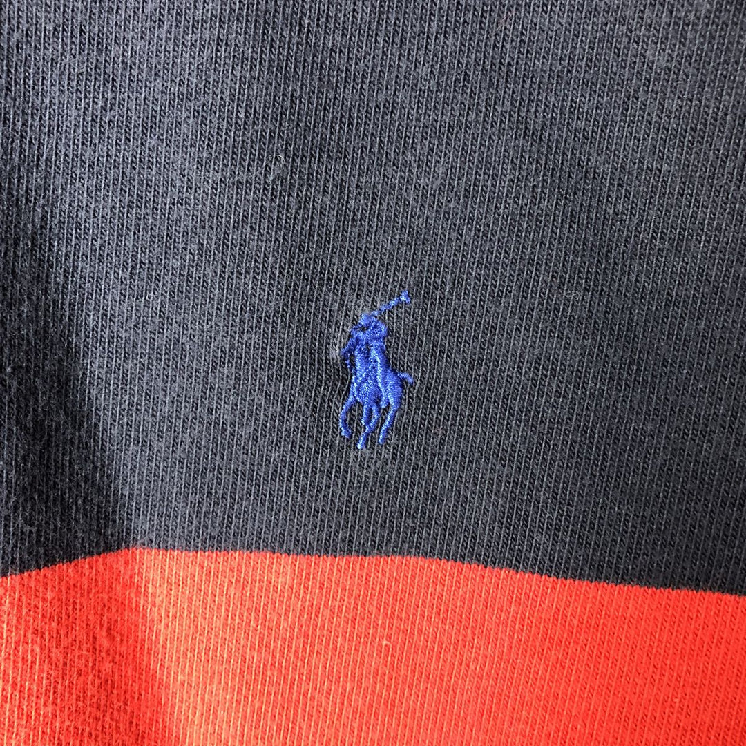 Ralph Lauren POLO by Ralph Lauren Striped Pattern Long Sleeve Rugby Shirt Men's XL cotton red type Vintage Second Hand