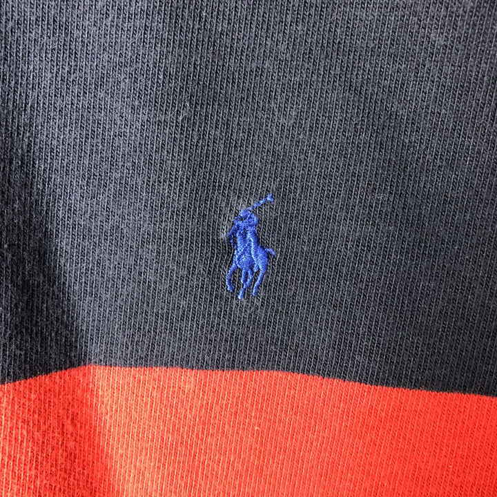 Ralph Lauren POLO by Ralph Lauren Striped Pattern Long Sleeve Rugby Shirt Men's XL cotton red type Vintage Second Hand