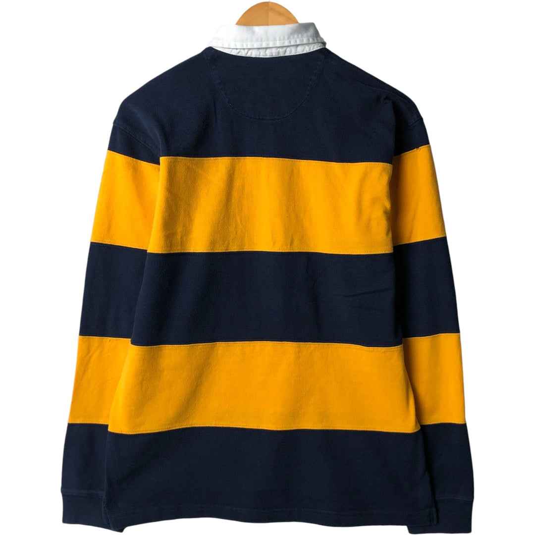 Ralph Lauren POLO by Ralph Lauren Striped Pattern Long Sleeve Rugby Shirt Men's Size L cotton yellow type Vintage Second Hand