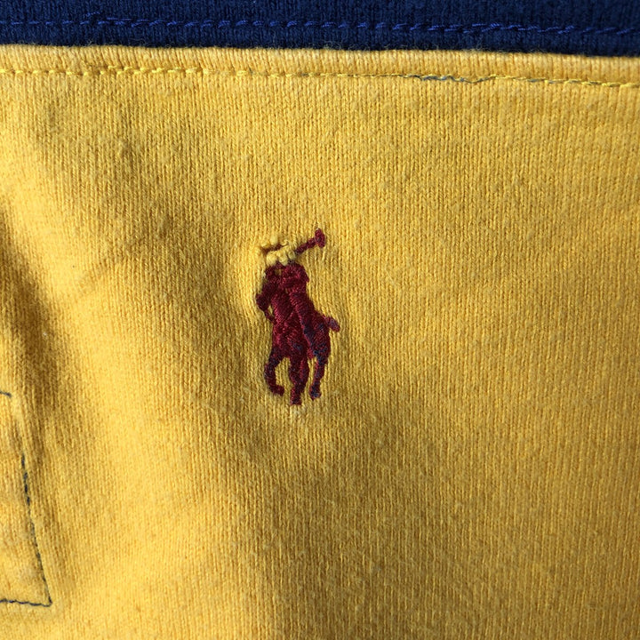 Ralph Lauren POLO by Ralph Lauren Striped Pattern Long Sleeve Rugby Shirt Men's Size L cotton yellow type Vintage Second Hand