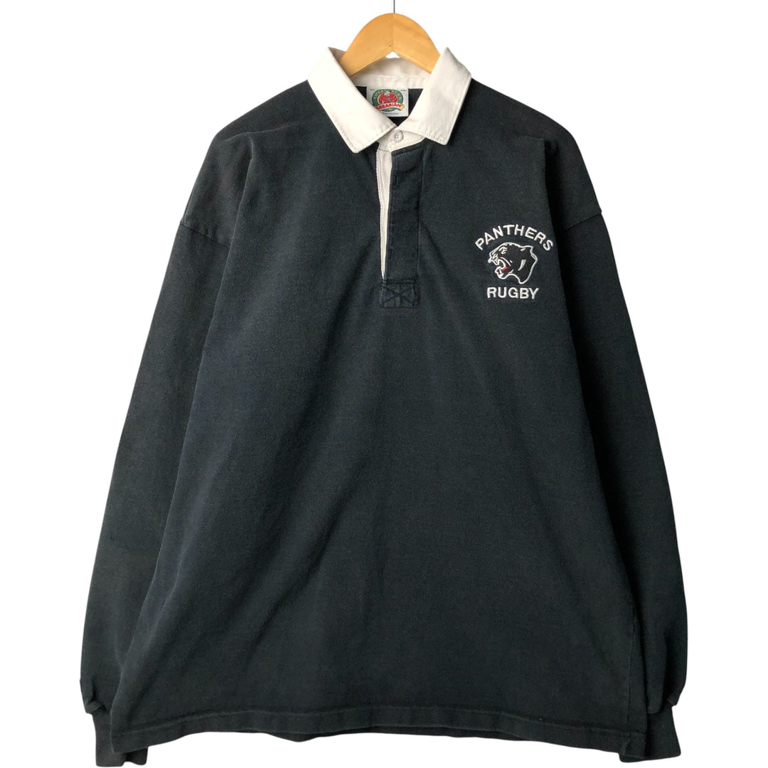 Vintage Barbarian Men's Long Sleeve Rugby Shirt, Size XXXL cotton black type Vintage Second Hand