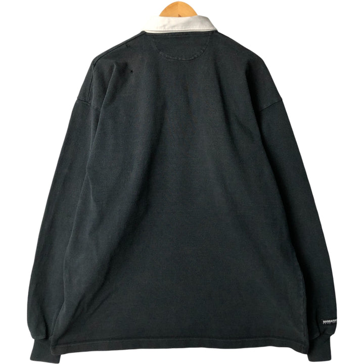 Vintage Barbarian Men's Long Sleeve Rugby Shirt, Size XXXL cotton black type Vintage Second Hand