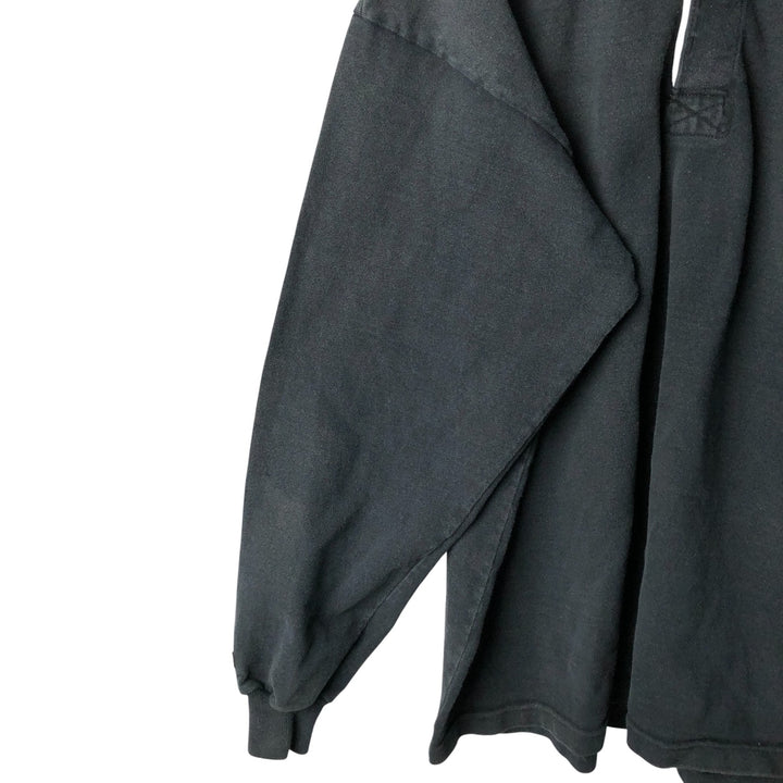 Vintage Barbarian Men's Long Sleeve Rugby Shirt, Size XXXL cotton black type Vintage Second Hand