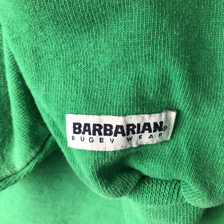 90'S Vintage Barbarian Long Sleeve Rugby Shirt, Men's XL cotton green type Vintage Second Hand