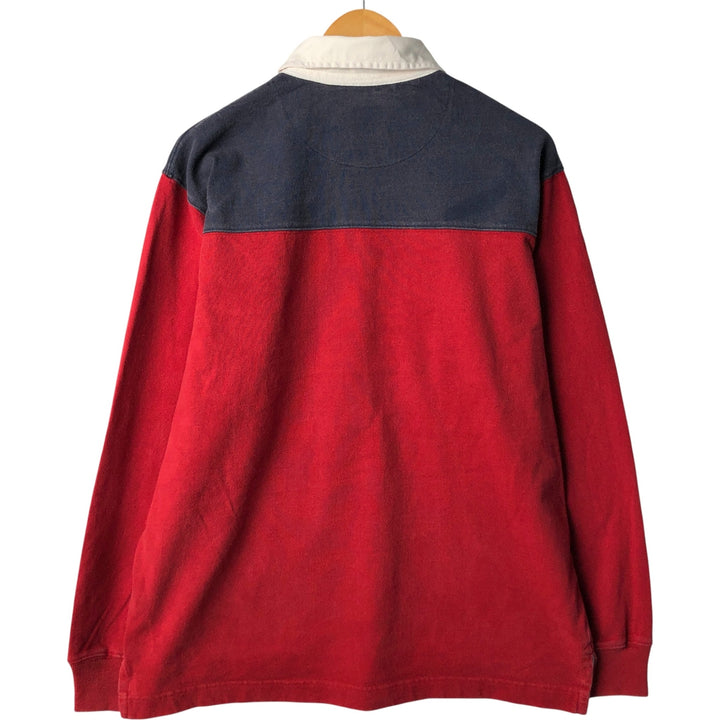 90'S GAP Vintage Long Sleeve Rugby Shirt, Men's Size L cotton navy blue type Vintage Second Hand