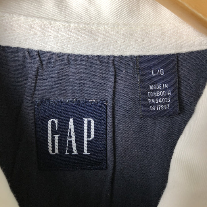 90'S GAP Vintage Long Sleeve Rugby Shirt, Men's Size L cotton navy blue type Vintage Second Hand