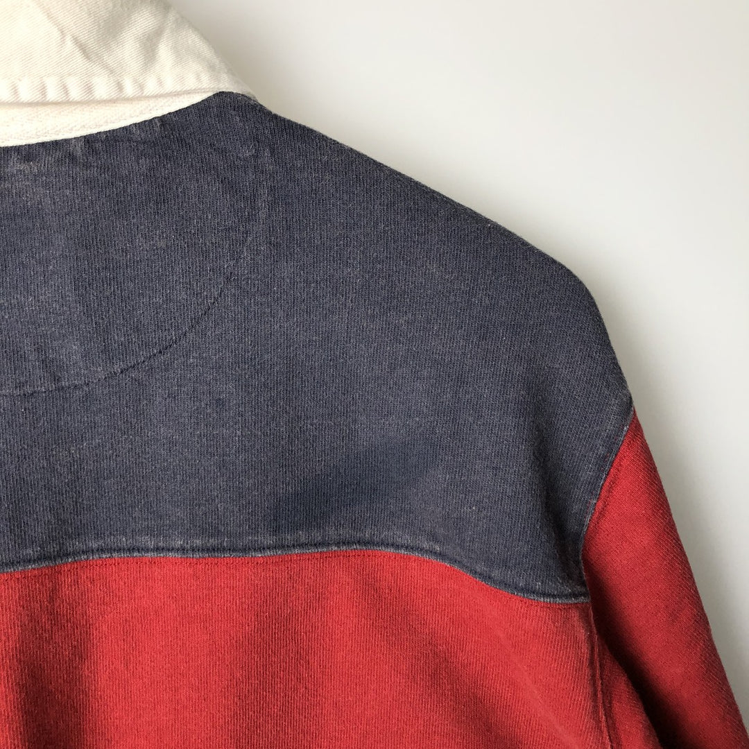 90'S GAP Vintage Long Sleeve Rugby Shirt, Men's Size L cotton navy blue type Vintage Second Hand