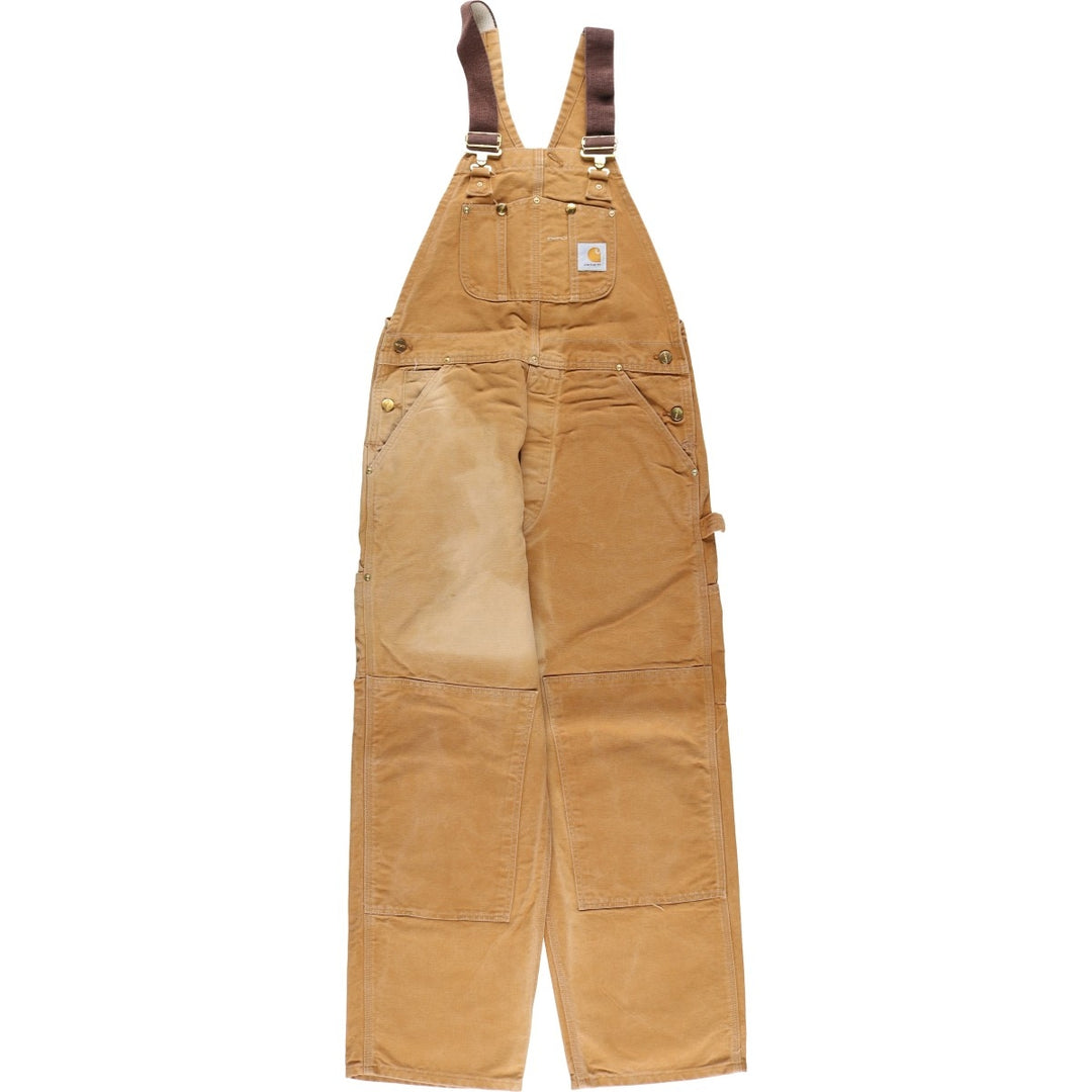 90'S Carhartt Double Knee Duck Overalls Made in USA Men's W34 Vintage cotton brown type Vintage Second Hand