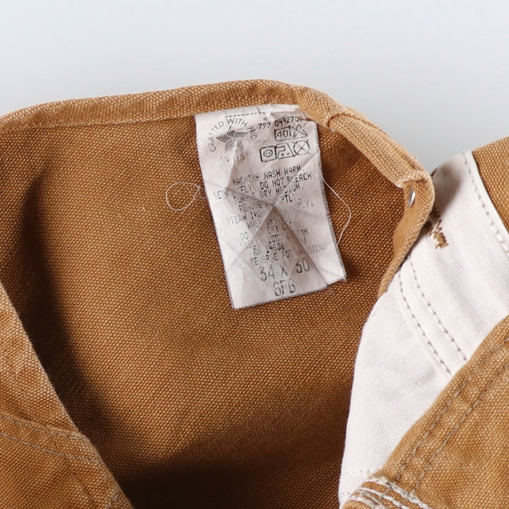 90'S Carhartt Double Knee Duck Overalls Made in USA Men's W34 Vintage cotton brown type Vintage Second Hand