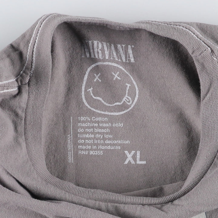 NIRVANA Nirvana Band T-shirt, Band T, Men's XL size cotton gray type Vintage Second Hand