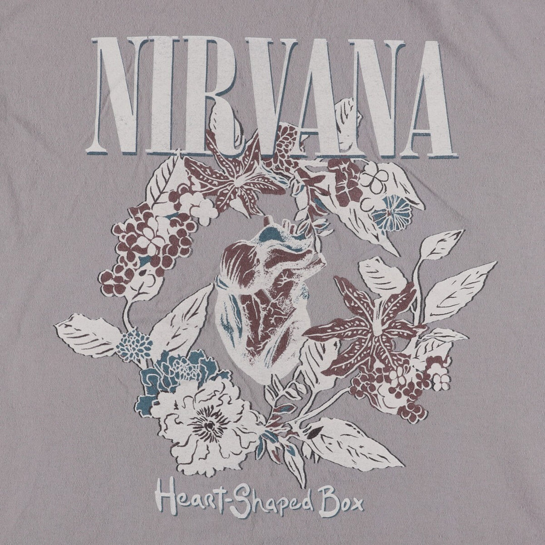 NIRVANA Nirvana Band T-shirt, Band T, Men's XL size cotton gray type Vintage Second Hand