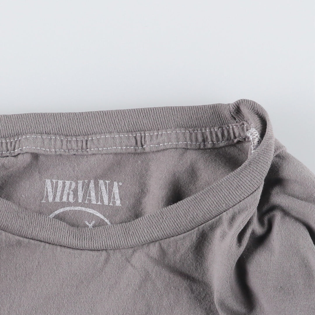 NIRVANA Nirvana Band T-shirt, Band T, Men's XL size cotton gray type Vintage Second Hand