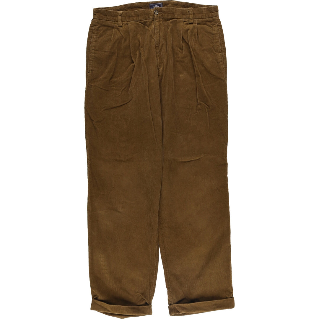 Dockers Pleated Relaxed Fit Two-Pleated Corduroy Pants, Men's, Size 35 cotton brown type Vintage Second Hand
