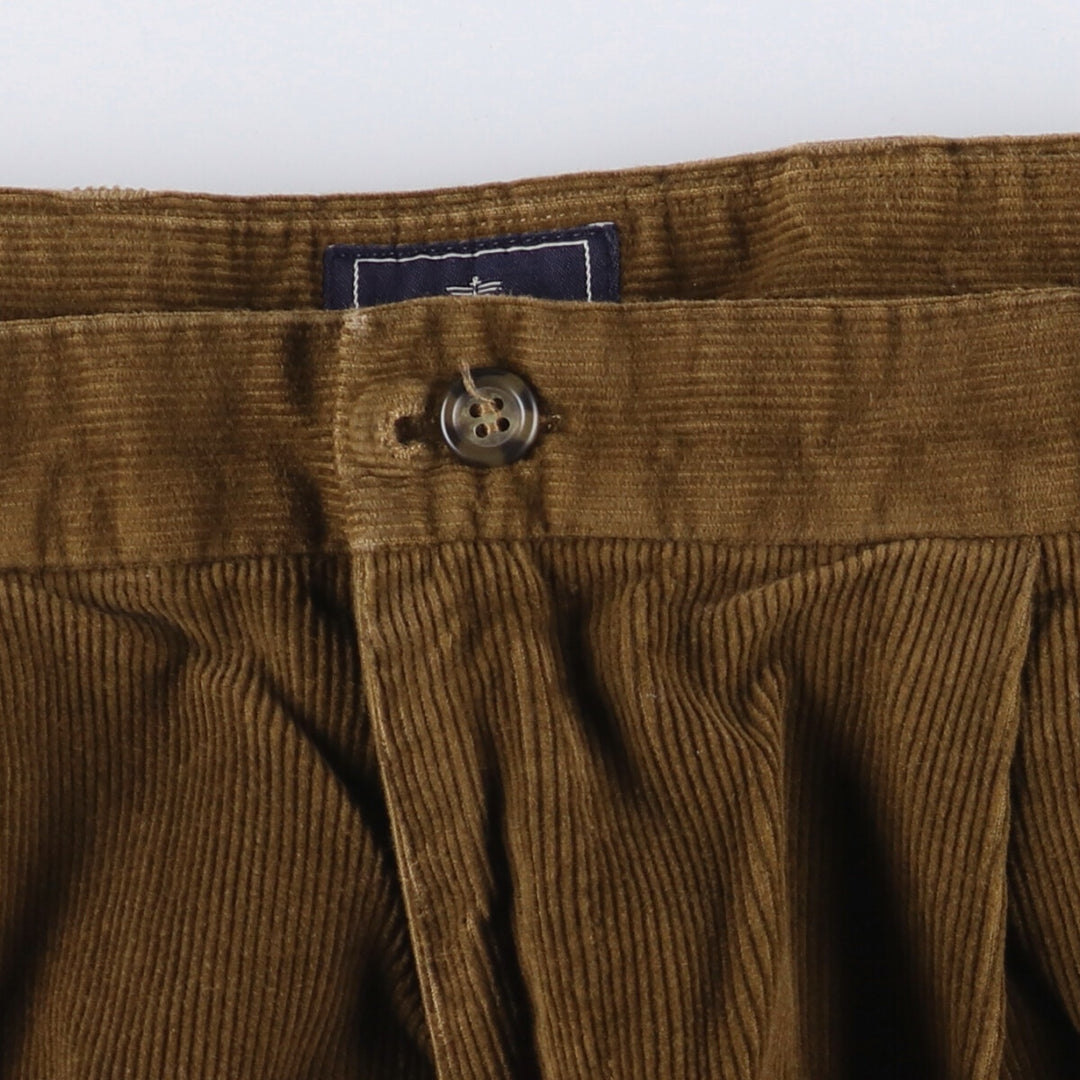 Dockers Pleated Relaxed Fit Two-Pleated Corduroy Pants, Men's, Size 35 cotton brown type Vintage Second Hand