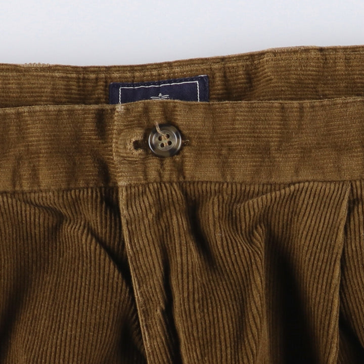 Dockers Pleated Relaxed Fit Two-Pleated Corduroy Pants, Men's, Size 35 cotton brown type Vintage Second Hand