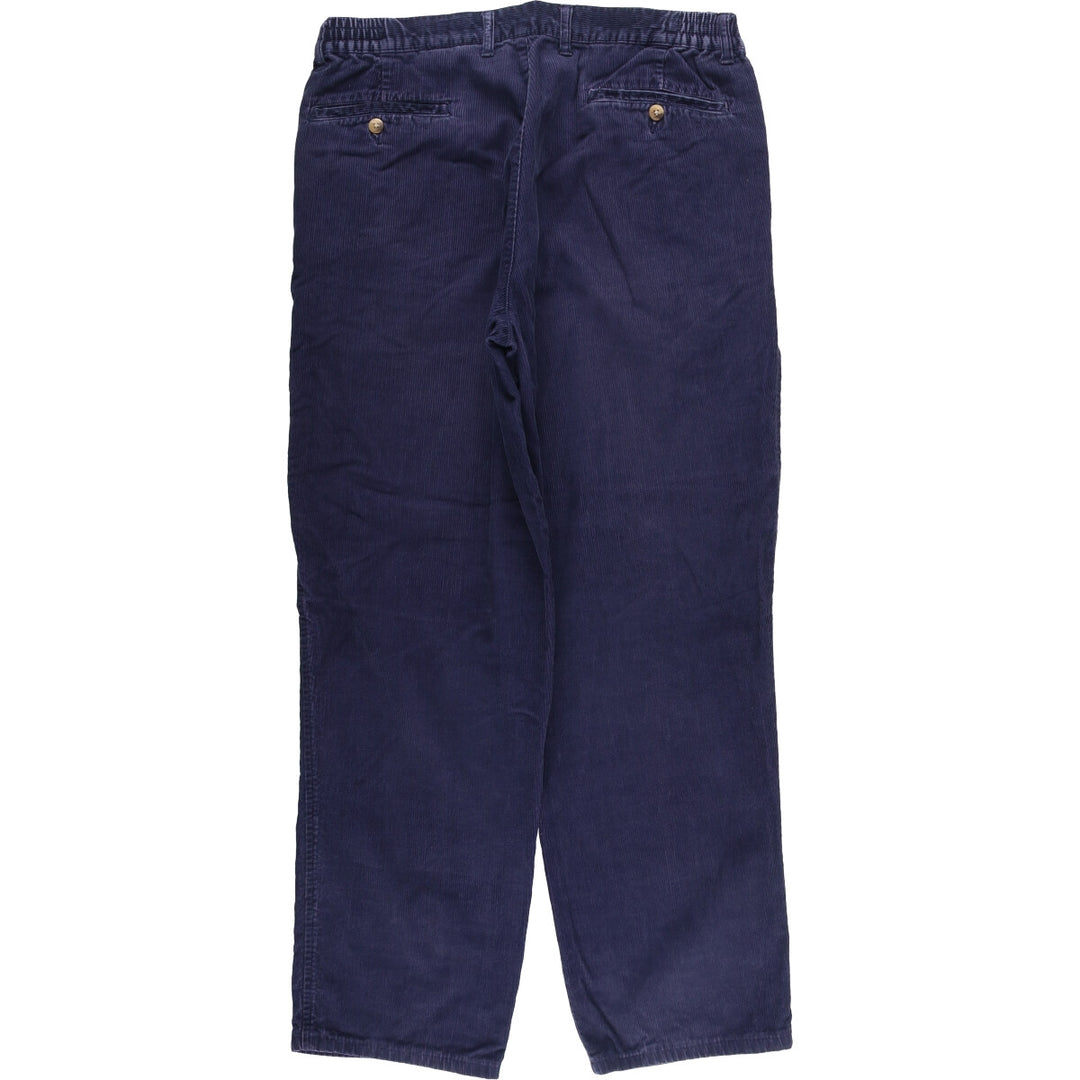 Eddie Bauer Two-pleat Corduroy Pants for Men, Size W36 cotton navy blue type Vintage Second Hand