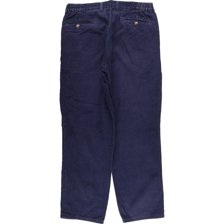 Eddie Bauer Two-pleat Corduroy Pants for Men, Size W36 cotton navy blue type Vintage Second Hand