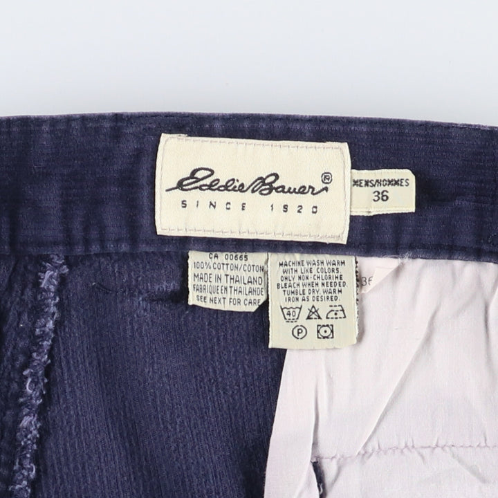 Eddie Bauer Two-pleat Corduroy Pants for Men, Size W36 cotton navy blue type Vintage Second Hand