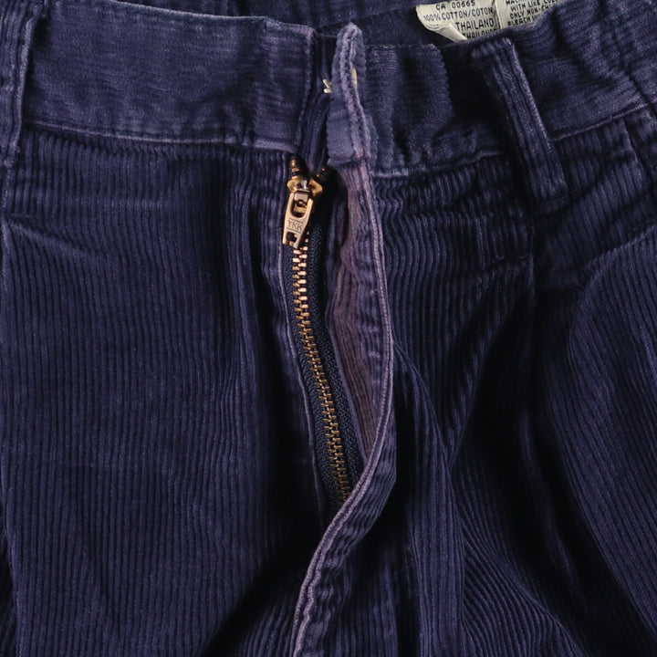 Eddie Bauer Two-pleat Corduroy Pants for Men, Size W36 cotton navy blue type Vintage Second Hand