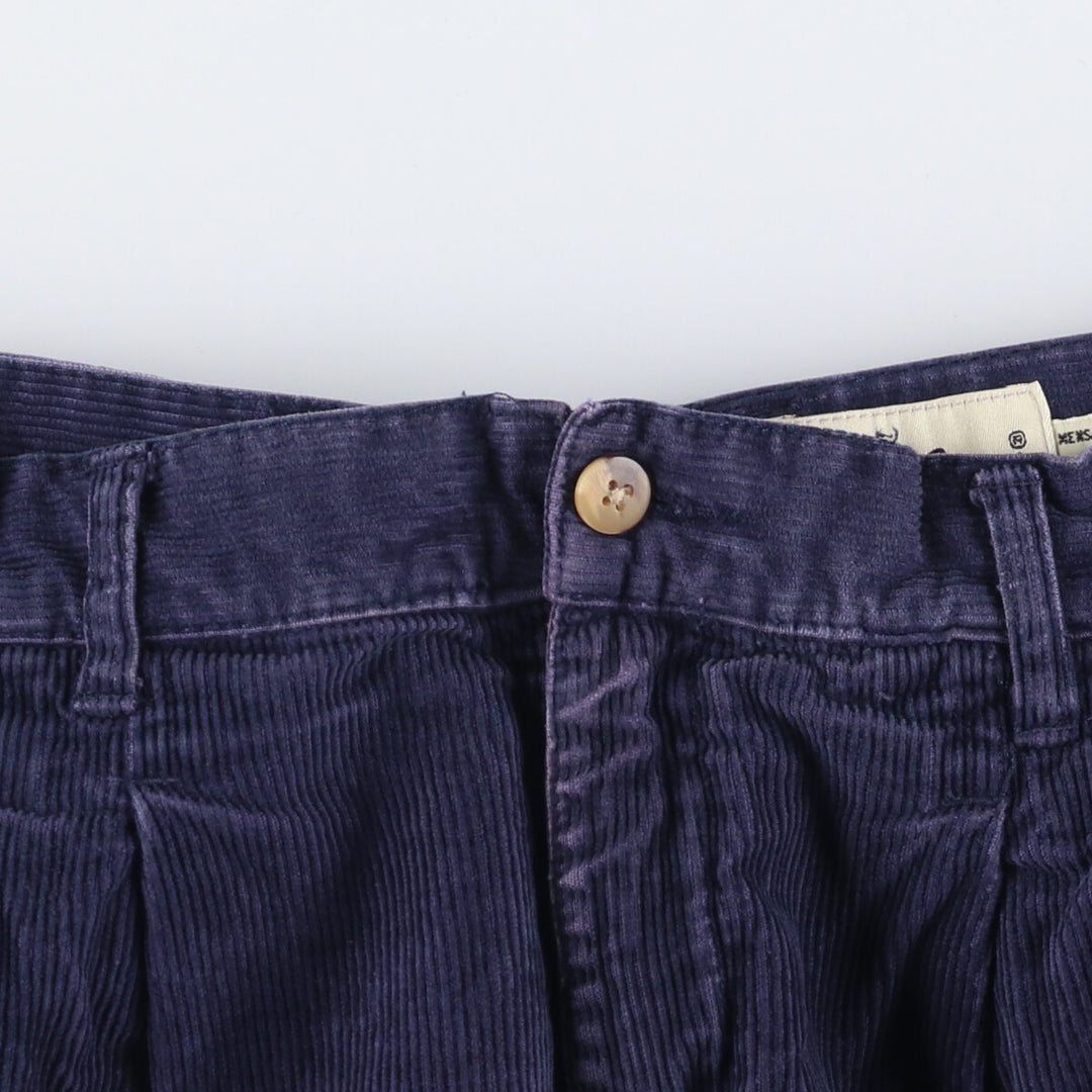 Eddie Bauer Two-pleat Corduroy Pants for Men, Size W36 cotton navy blue type Vintage Second Hand